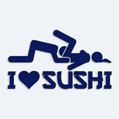 Nlepka na auto s npisom I love sushi
