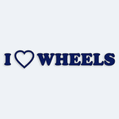 Samolepka na auto s npisom I Love Wheels