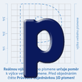 Plastick 3D nlepka - mal psmeno P