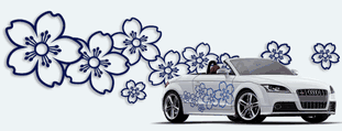 Nálepka na bok auta kvety