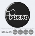 Sada 3D nlepiek na stredy kolies - I LOVE PORNO