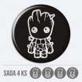 Sada 3D nlepiek na stredy kolies - baby Groot