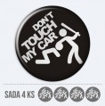 Sada 3D nlepiek na stredy kolies - Dont Touch My Car