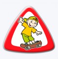 Nálepka 3D trojuholník dieťa v aute - hoch na skejte