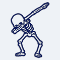 Samolepka na auto Skeleton Dab Dance