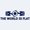 Nálepka na auto s nápisom The World is Flat