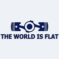 Nlepka na auto s npisom The World is Flat