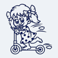 Nálepka dieťa v aute dievčatko na kolobrndě