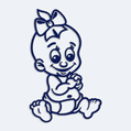 Nálepka bábätko s mašľou s menom dieťaťa