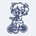 Nálepka dieťa v aute - dievča na bicykli
