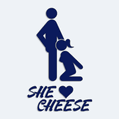Polep na auto s nápisom She love cheese