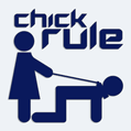 Nálepka na auto s nápisom Chick rule
