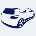 Nálepka na auto karikatúra VW Golf