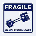 Nálepka na auto s nápisom FRAGILE - HANDLE WITH CARE