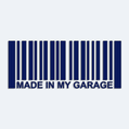 Nálepka čiarový kód s nápisom MADE IN MY GARAGE