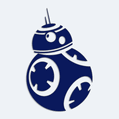 Samolepka na auto droid BB-8