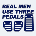 Nlepka na auto s npisom Real Men Use Three Pedals
