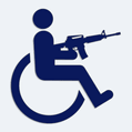 Nlepka na auto invalida so samopalom