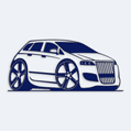 Nálepka na auto karikatúra Audi A3