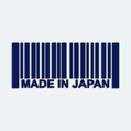 Nálepka na auto s nápisom Čiarový kód Made in Japan