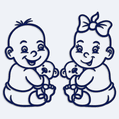 Nálepka dieťa v aute dvojčatá - bábätka