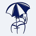 Nálepka na auto silueta žena s dáždnikom