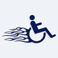 Nlepka na auto invalida s plamemi