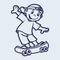 Polep dieťa v aute chlapec na skateboarde