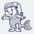 Samolepka dieťaťa so znamením ryby