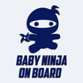 Nálepka s nápisom baby ninja on board