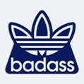 Polep na auto s textom badass logo