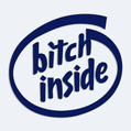 Nlepka s textom bitch inside