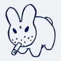 Nálepka králik s cígom na auto