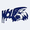 Samolepka vlk s nápisom WOLF