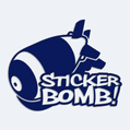 Nálepka s nápisom Sticker Bomb