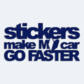 Nlepka s npisom stickers make my car go faster