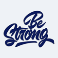 Nlepka s npisom be strong