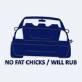 Nálepka na auto s nápisom No fat chicks