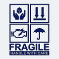 Samolepka na auto s npisom Fragile handle with care