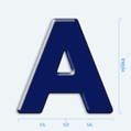 Plastick 3D nlepka - vek psmeno A