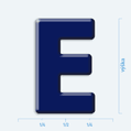 Plastická 3D nálepka - veľké písmeno E