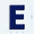 Plastick 3D nlepka - vek psmeno E