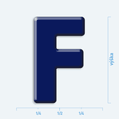 Plastick 3D nlepka - vek psmeno F