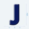 Plastická 3D nálepka - veľké písmeno J