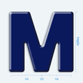 Plastická 3D nálepka - veľké písmeno M