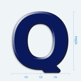 Plastick 3D nlepka - vek psmeno Q
