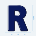 Plastická 3D nálepka - veľké písmeno R