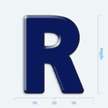 Plastick 3D nlepka - vek psmeno R