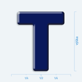 Plastick 3D nlepka - vek psmeno T