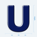 Plastick 3D nlepka - vek psmeno U